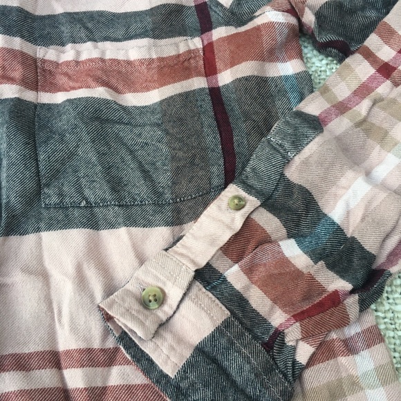 Lucky | pale pink plaid viscose modal button down - Picture 3 of 8